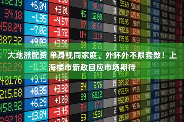 大地涨配资 单身视同家庭、外环外不限套数！上海楼市新政回应市场期待